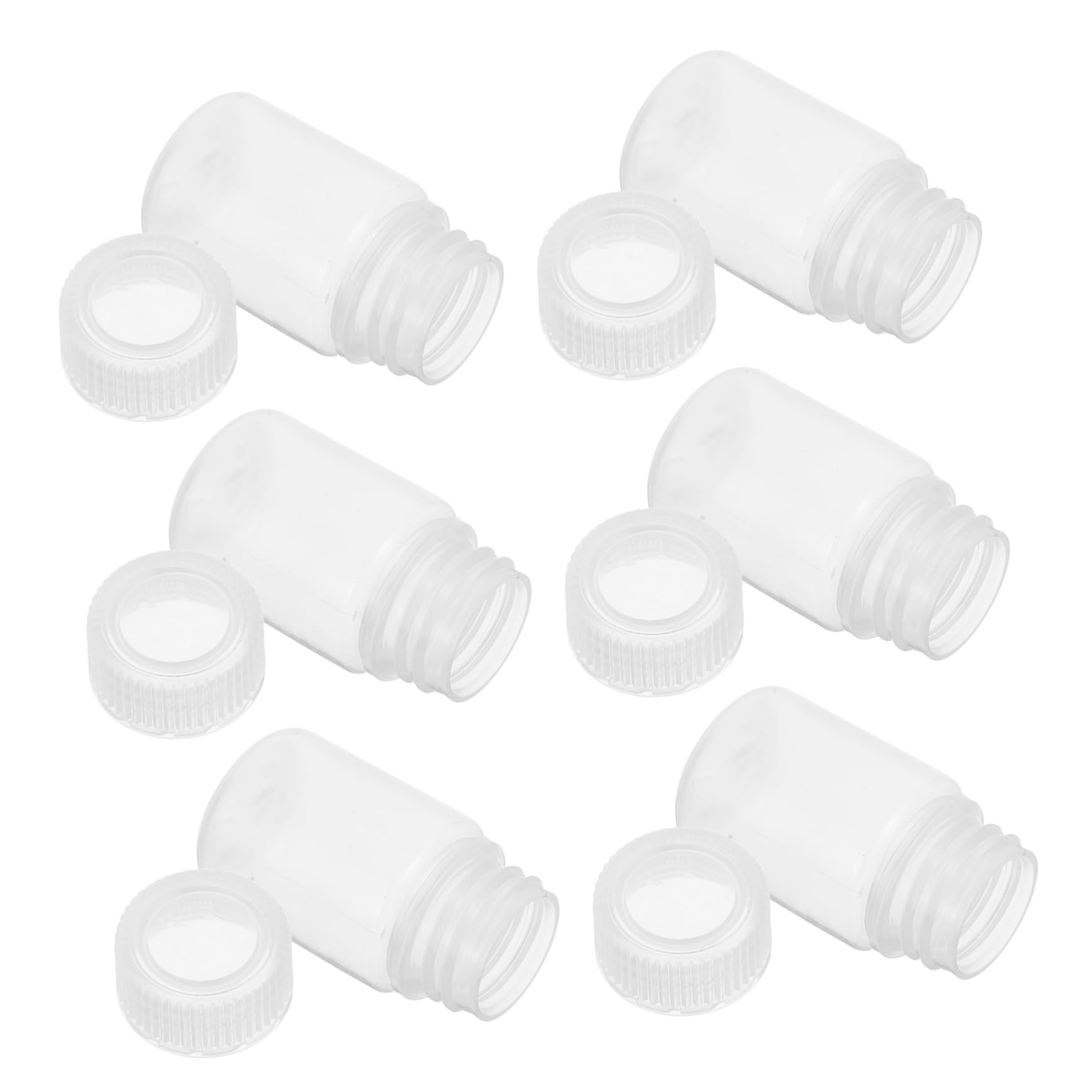 MUSISALY 6pcs Laboratory Reagent Bottle Sample Reagent Container Lab Reagent Bottle Round Sample Storage Container Refillable Sample Bottle Sample Containers Sample Bottles Transparent Pp