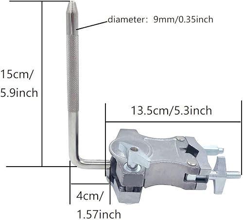 Miniatura 41 de Soporte de campana de abrazadera de tambor de montaje soporte de abrazadera para bloques de mermelada pandereta platillo negro acero recubierto