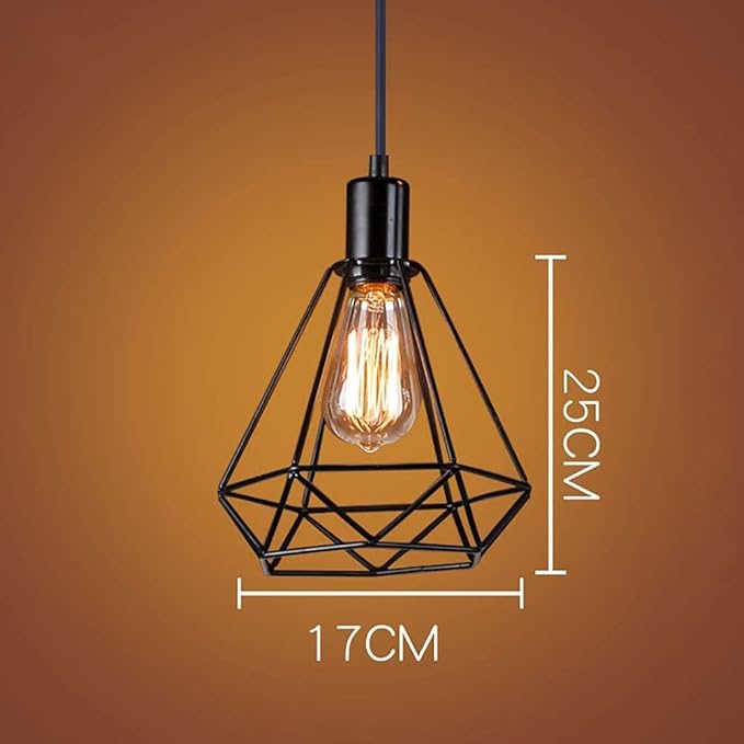 HWSY Plafondverlichting Kroonluchters Industriële lamp, E27 fitting, lampen niet inbegrepen, verstelbare lijnlengte 1,5 meter, plafondlamp voor eetkamer, keuken, zwarte metalen retro kroonluchter, #1 photo 3