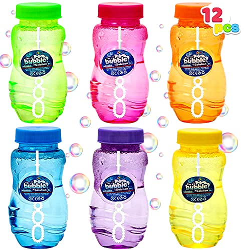 Joyin Bubbles Bottle 12 Pack 5 Oz Party Favor For Kids Bulk Bubble Solution Blowing Wand 2 Dozen Party Supplies Outdoor Toys Wedding Party Summer Celebration Birthday Fun Gift #TOP2