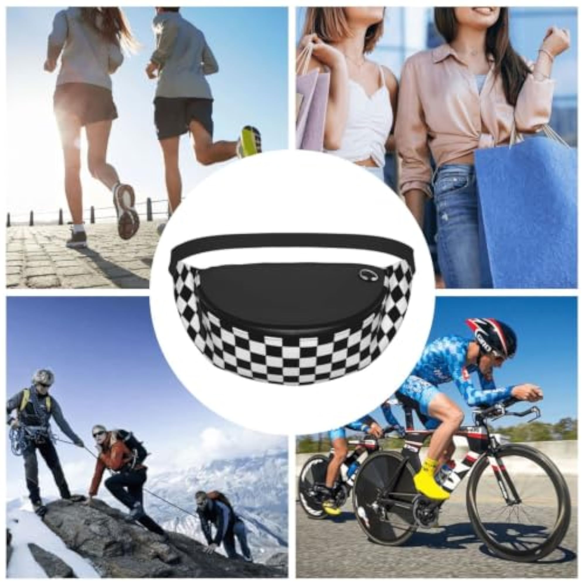 Adjustable Fanny Pack for Men & Women, Checkerboard Design