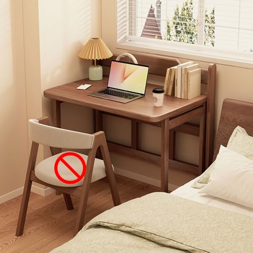 Bureau d'ordinateur compact pour studio avec plateau pliable en bois massif