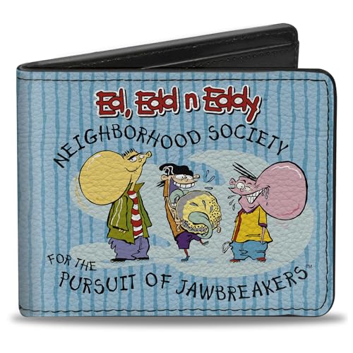 Portefeuille à deux volets Ed Edd N Eddy en cuir végétalien bleu