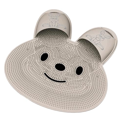 Gihioue Esterilla exfoliante para pies - Alfombrilla de ducha de silicona para exfoliar los pies, cepillo antideslizante para pies, accesorios de baño para mujeres, hombres y personas mayores, ahorra