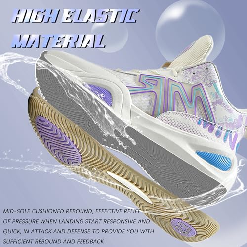 Image of Men's Basketball Shoes Fashionable Breathable Anti Slip Sports Shoes Outdoor Running Fitness Training Shoes