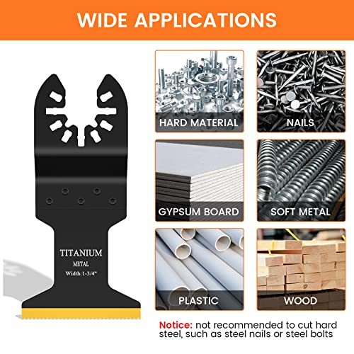 Jtweb 5Pcs Titanium Oscillating Multitool Blade For Wood Metal, Titanium Oscillating Saw Blades For Nails Screws Cutting, Universal Multi Tool Blades Kits Oscillating Tool Blades Fit Dewalt Milwaukee #TOP3