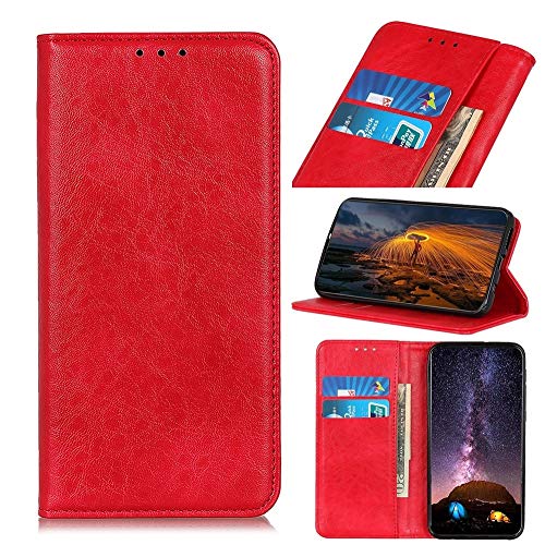 Protection de téléphone portable Crazy Horse rouge rétro aimanté