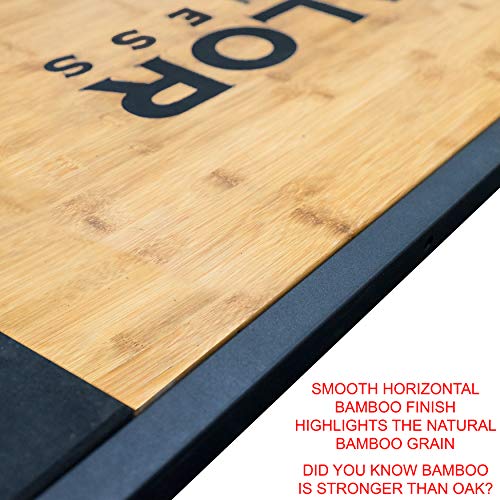 Valor Fitness Plataforma de Peso Muerto para Levantamiento Olímpico con Piso de Goma y Acero y Bamboo - Equipo para Gimnasio en Casa para Entrenamiento de Fuerza miniatura 6