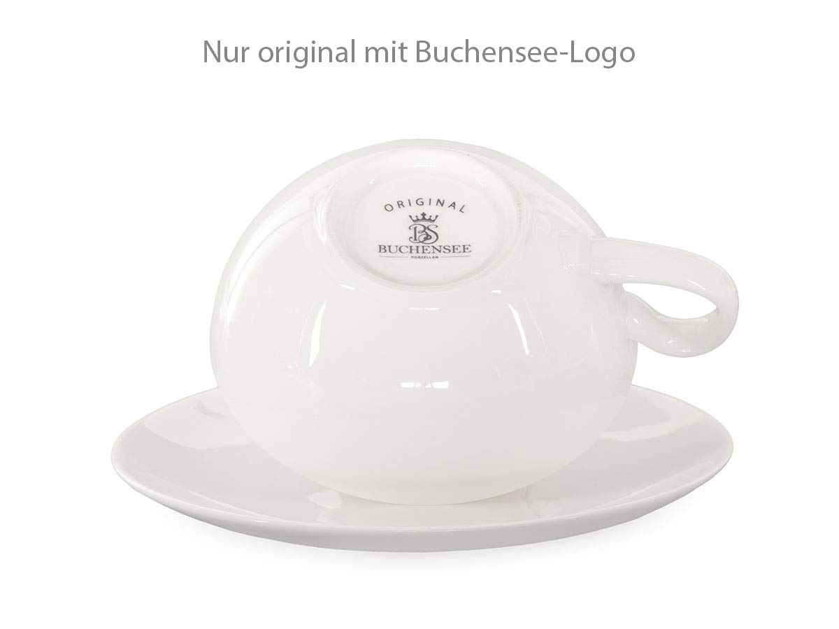 Tea for One Daisy 600ml aus Crystal Bone China Porzellan in fein-cremigem Weiß. Teekanne + Teetasse + Untersetzer