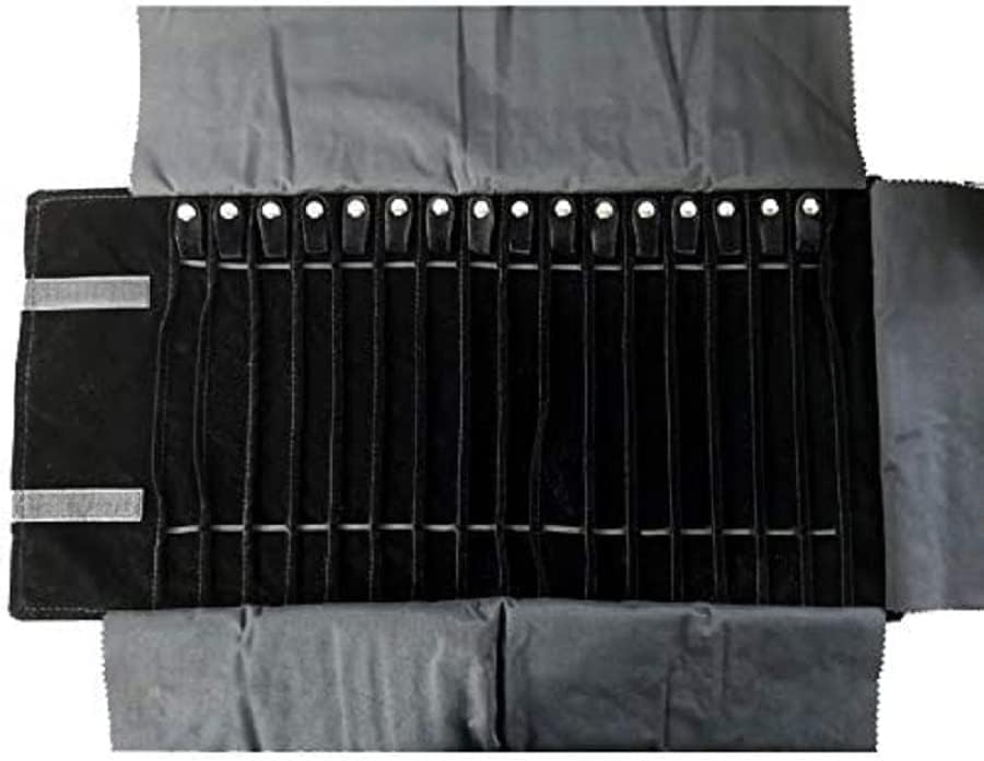 Portable Jewelry Roll Necklace Travel Storage Displays Holder 16 Chain Black Elastic - Image 2