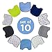 Neat Solutions 10 Pack Water Resistant Bib Set Blue/Grey Assorted, 10 Count, 0+ Months