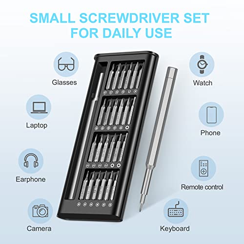 Egmen Precision Screwdriver Set, 24 In 1 Small Screwdriver Set, Magnetic Mini Screwdriver Set, Sturdy Electronic Screwdriver Set For Maintenance Pc, Eyeglass, Mobile Practical Precision Tools Kit #TOP5