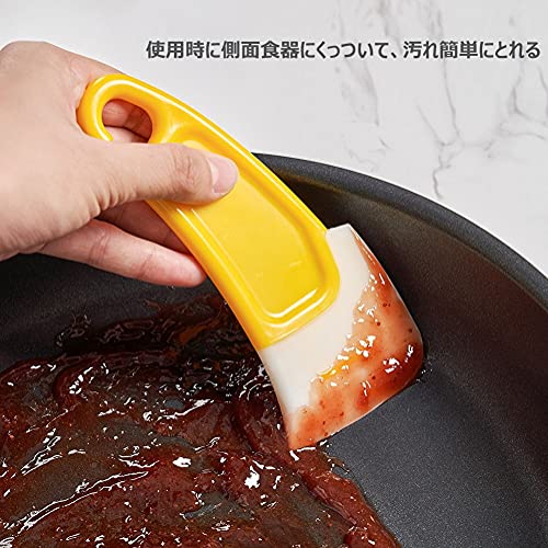 SoeKewo-KM-1124-Scraper-Kitchen-Silicone-Spatula-Heat-Resistant-Cleaning-Stain-Removal-Before-Washing-Dishes-Yellow