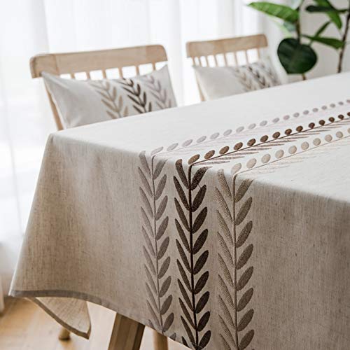 Nappe feuilles rameaux 135x135cm en polyester moderne pour table de café