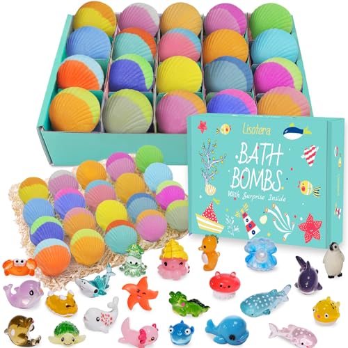 Lisotera Bath Bombs For Kids, 20 Pack Bath Bombs With Surprise Toys Inside， Shell Bath Bomb With Sea Animals Gift Set For Birthday thumb #6