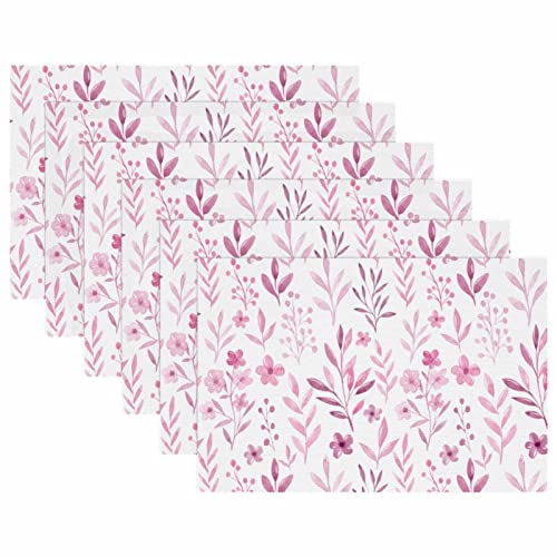 Set de table anti rayure et chaleur lot de 6 sets de table fleurs roses antidérapants - 6