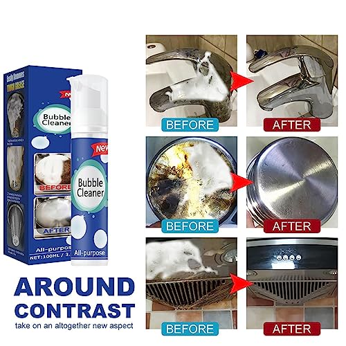 Croot 2Pcs Bubble Cleaner Foam，All-Purpose Bubble Cleaner Spray, Foam Cleaner All Purpose Heavy Duty, Kitchen Bubble Cleaner Spray With 2 Brush #TOP3