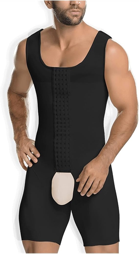XMXM Men's One-Piece Shapewear Weight Loss Full Body Shaper Tummy Control Bodysuit Plus Size Waist Trainer Breathable