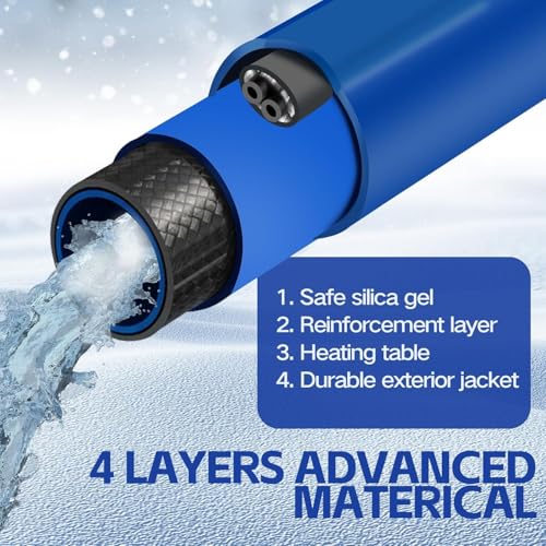Image of 75FT 15FT 25FT 100FT Heated Water Hose for Rv,-45 ℉ Antifreeze Drinking Garden Water Hose with Energy Saving Thermostat，1 /2 inch Inner Diameter Rv Accessories，Rv Water Hose