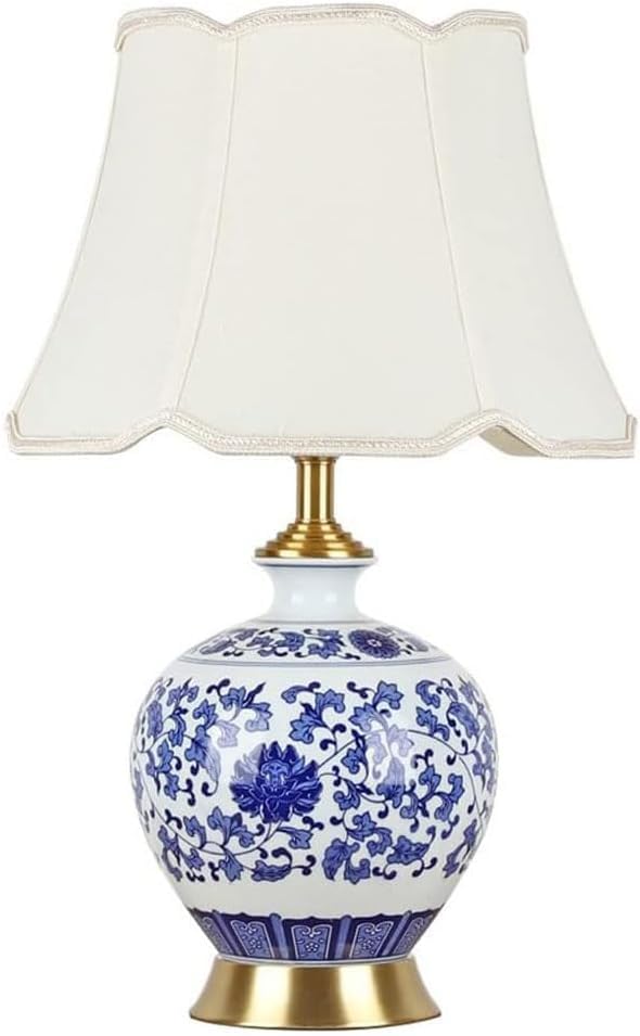 Lampe de bureau en porcelaine créative et grande lampe de table en céramique de 57cm