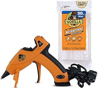 Gorilla Dual Temp Mini Hot Glue Gun Kit with 30 Hot Glue Sticks