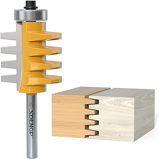 Professional Finger Joint Router Bit 1/4" Shank, Reversible Finger Glue Joint Router Bit for Woodworking, Finger Joint Bit, Joinery Router Bit for DIY Door Table Cabinet Shelve Furniture