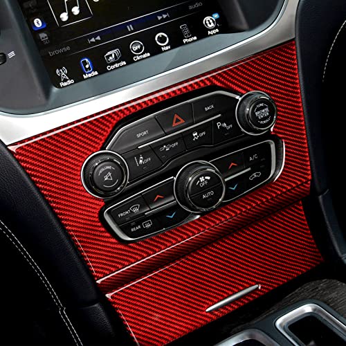 Brmyl Car Central Control Air Conditioning Panel Decals For 2015-2023 Chrysler 300 Accessories Carbon Fiber Interior Stickers #TOP7