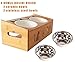 Lepet Elevated Dog Cat Bowls, Raised Pet Feeder Solid Bamboo Stand Perfect for Cats and Small Dogs (4 Bowls Incline)