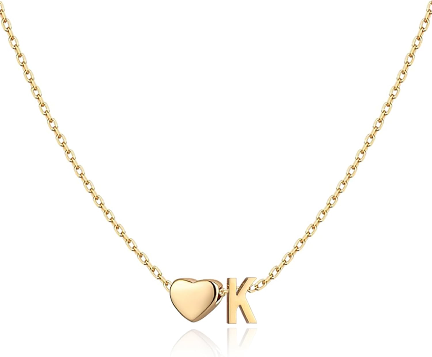 XGALBLA Heart/Butterfly/Cross Initial Heart Necklace,Gold tone Stainless Steel Letter Necklace Personalized Monogram Name Jewelry Birthday Gifts for Women