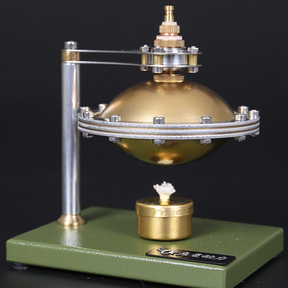 Dampfmaschine Bausatz Vollmetall Stirlingmotor Kit Funktionsfähig Heiße Luft Motor Modellbausatz Gold 12cm