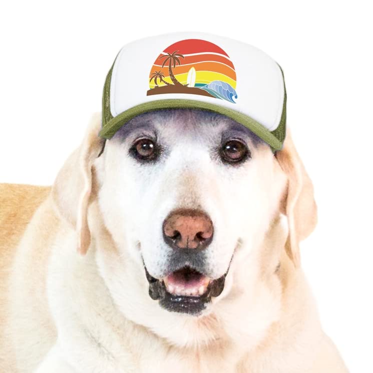 Sunset Collection, PupLid Trucker Hats for Dogs (Large) Premium Stylish Sun Protection for The Modern Dog - Adjustable for Secure Comfortable Fit on
