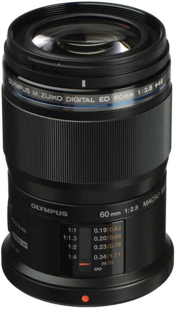 OLYMPUS M.Zuiko Digital ED 60mm F2.8 Macro For Micro Four Thirds System Camera, Weather Sealed Design, Focus Limit Switch Bright