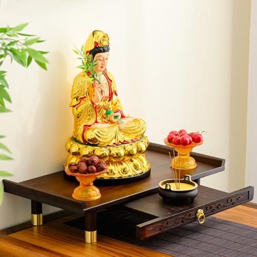 Table d'autel bouddhiste compacte pour ranger les accessoires de méditation zen - 2