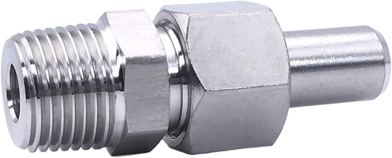 1/4" 3/8" 1/2" 3/4" BSPT Male x Butt Welding 10/12/14/16/20mm Tube OD Connector Adapter 304 Stainless Steel(DN15-18mm)