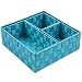 Posprica Woven Storage Box Cube Basket Bin Container Tote Organizer Divider for Drawer,Closet,Shelf, Dresser,Set of 4 (Aqua)