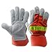 Produktbild Arbeitshandschuh aus Leder Sicherheitsschutzhandschuhe feuerfest mit reflektierendem Riemen