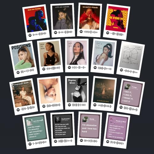 Image of Ariana Grande | Ariana Grande Songs Mini Poster Kit (Set of 18) | Yours Truly, Die for You Songs Size (8 x 6 cm) Posters for Phone Accessories, Bedroom, Office, room decoration (C 003)