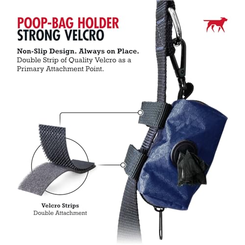 Image of Tuff Pupper Dog Poop Bag Holder | Works with Any Dog Leash | Zippered Waste Bag Dispenser | Waterproof with Rust-Proof Clip | Convenient Lightweight Design | Includes 2 Rolls of Leak-Proof Bags