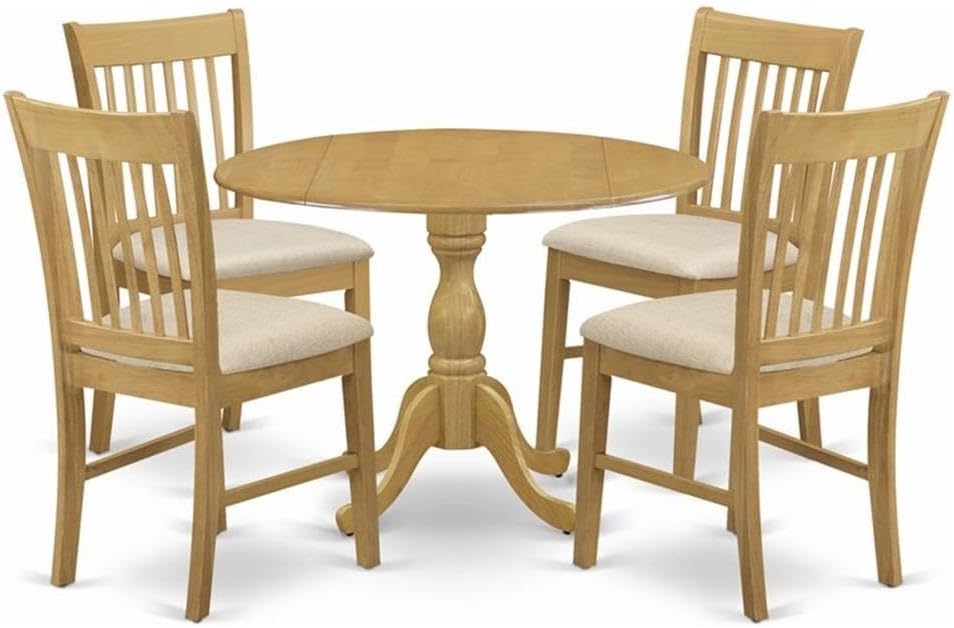 East West Furniture DMNF3-MAH-C 3 Piece Kitchen Table Set, Mahogany