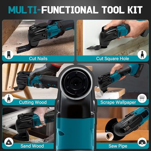 Outil oscillant 4 degrés à 6 vitesses variables avec 21 accessoires inclus - 8