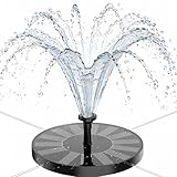 AISITIN Solar Springbrunnen für Außen, Solarbrunnen für Draussen mit 4 Stützstangen, 1,5W Solar Springbrunnen, Solar Teichpumpe mit 6 Düsen, Schwimmender Fontäne Pumpe für Vogeltränke, Garten, Brunnen