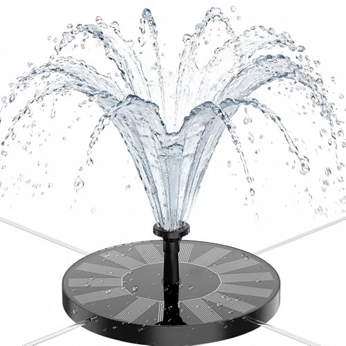 #VerdientProvisionen<br>Solar Springbrunnen für Außen Solarbrunnen für Draussen mit 4 Stützstangen 1 5W Solar Springbrunnen Solar Teichpumpe mit 6 Düsen Schwimmender Fontäne Pumpe für Vogeltränke Garten Brunnen