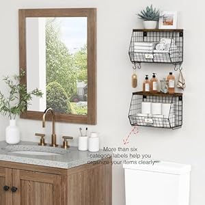 Hanging Wall Fruit Basket for Kitchen Counter 2 Pack, Stackable Wire Baskets for Organizing with Wood Lid, Potato and Onion Storage Bin with Banana Hook for Vegetable Produce, Black + Rustic Hanging Wall Fruit Basket for Kitchen Counter 2 Pack Stackable Wire Baskets for Organizing with Wood Lid Potato and Onion Storage Bin with Banana Hook for Vegetable Produce Black Rustic