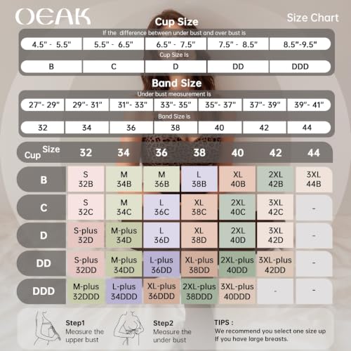 Image of OEAK Womens Comfortable Jelly Bra No Underwire Full Support Tshirt Bras