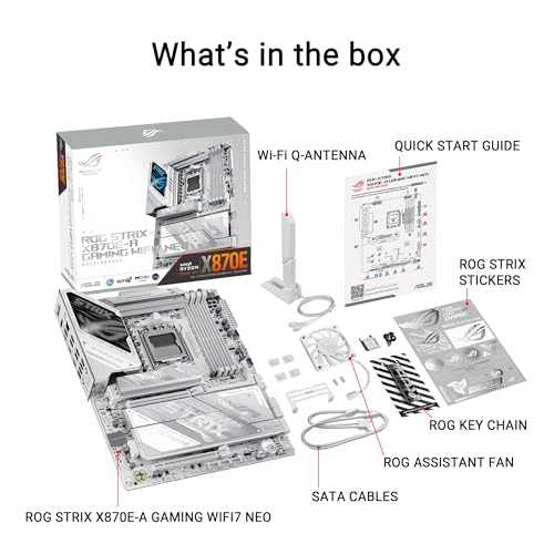 Image of ASUS ROG Strix X870E-A Gaming WIFI7 NEO AM5 ATX Motherboard, DDR5, DIMM Fit, WiFi 7, 5Gb LAN, PCIe 5.0, 4X M.2, 2X USB4, EZ PC DIY, AIO Q-Connector