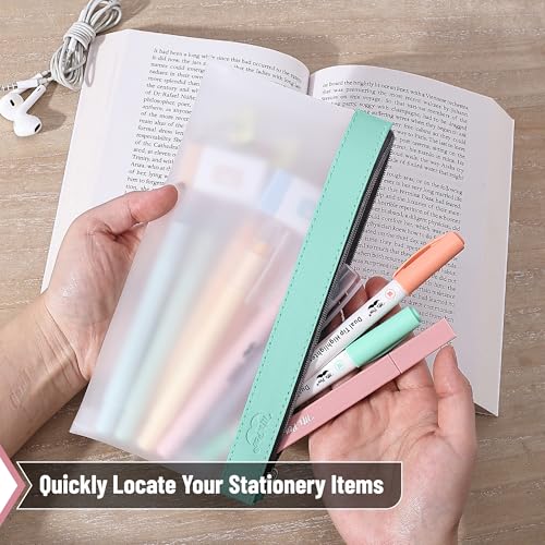 Image of Mr. Pen- Clear Pencil Pouch, 8.50 inchx4.25 inch, 6 Pack, Durable TPU Material | Medium Water-Resistant Pencil Bags with Smooth Zipper, Multipurpose Clear Pouch for Stationery, School, Office