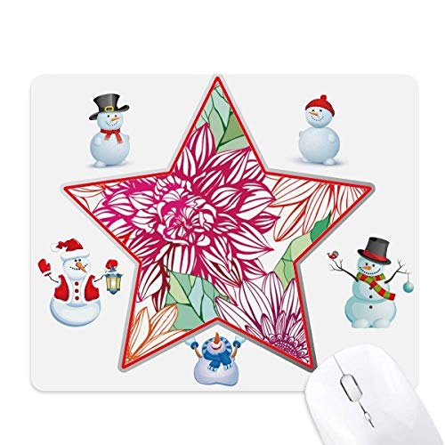 Tapis de souris étoile bonhomme de neige et fleurs colorées