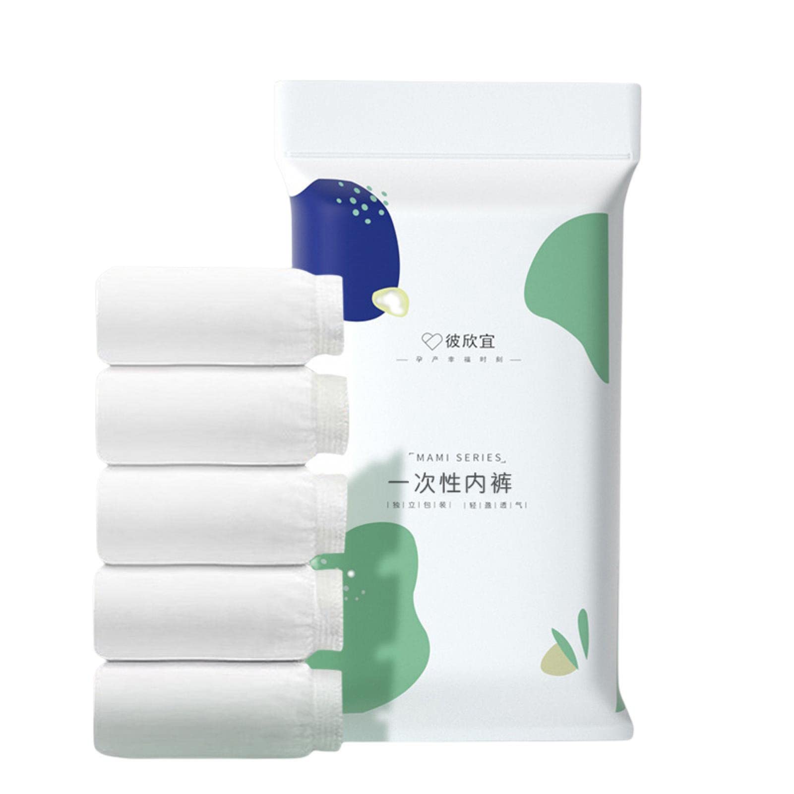 Altsuceser Women's White 5Pcs Disposable Cotton Underwear Briefs Panties For Travel Hotel Spa Hospital Stays L
