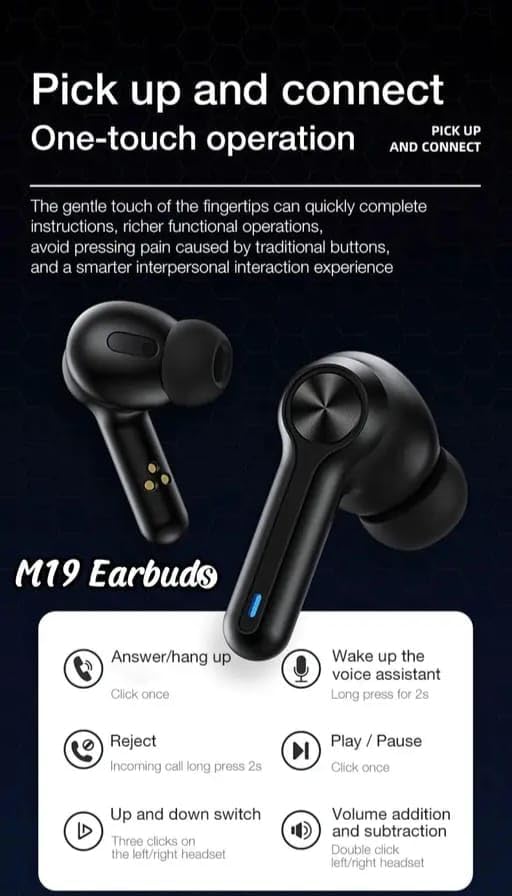 Image of M-19 Bluetooth Earbuds with Smart Display