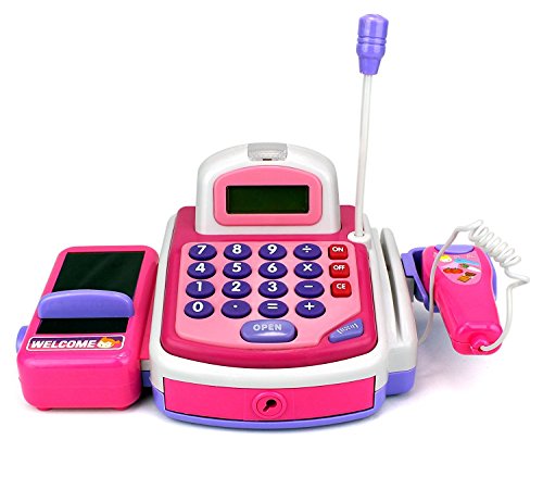 Pretend Play Electronic Cash Register Toy Realistic Actions and Sounds for 36 months to 216 months